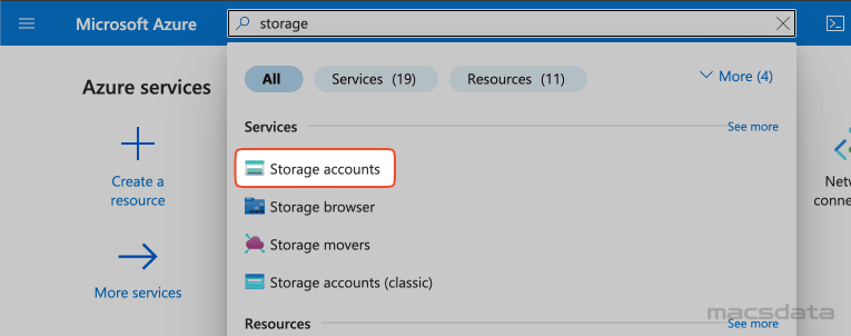 Search Storage accounts