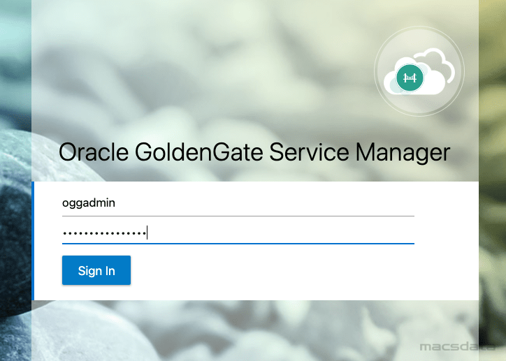 GoldenGate Service Manager Login