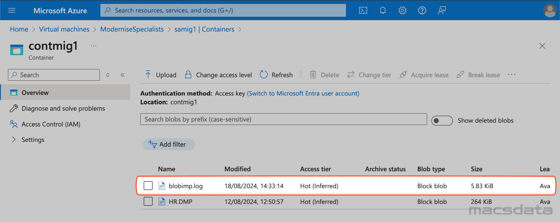 Logfile Storage Container